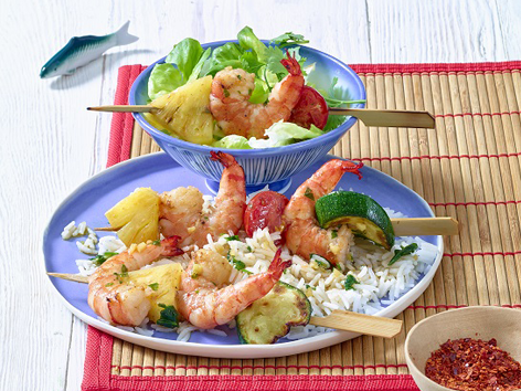 asiatische Garnelenspiesse