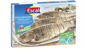 Grill Regenbogenforelle mit Aluschale und Gewürzmischung