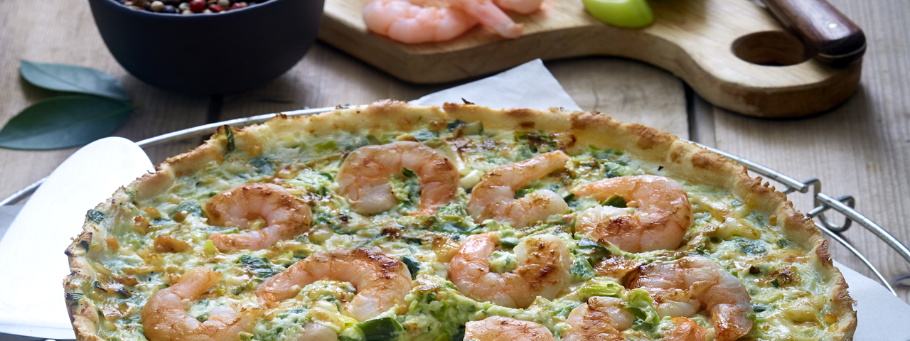 Herzhafte Garnelen-Quiche