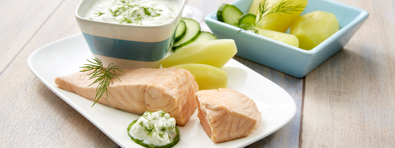 Gebratener Graved Lachs mit Kräuterquark
