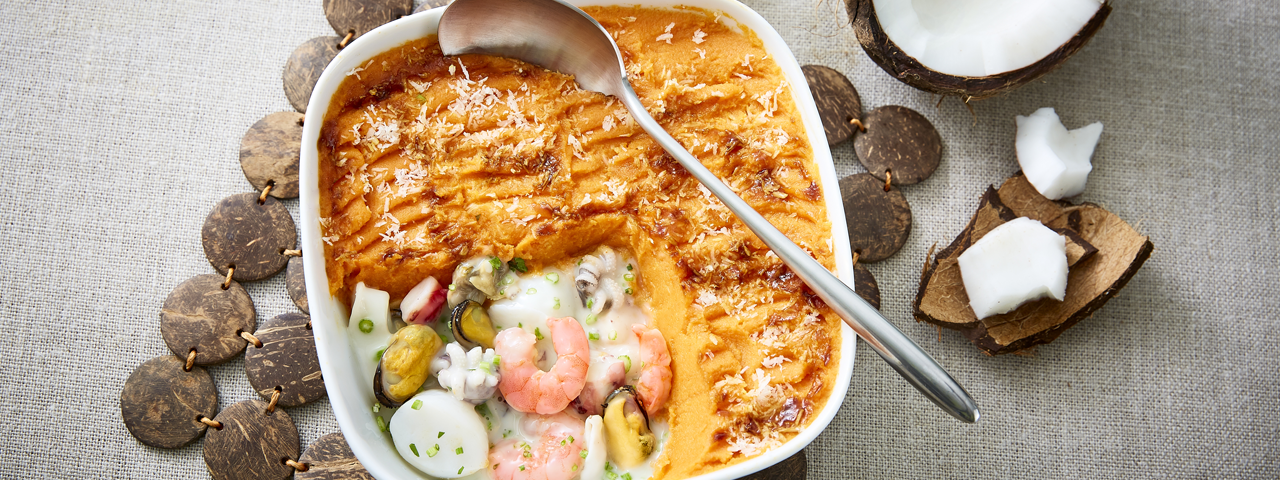 Süßkartoffel – Frutti di Mare Auflauf