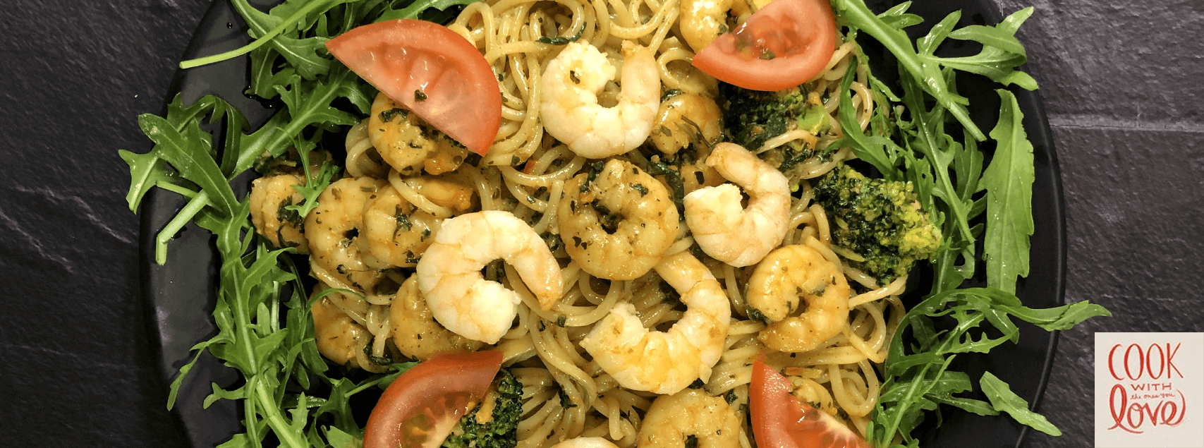 Spaghetti mit White Tiger Garnelen