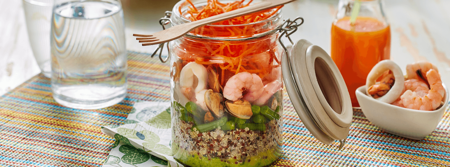 On The Go Jar – Meeresfrüchtesalat mit Quinoa