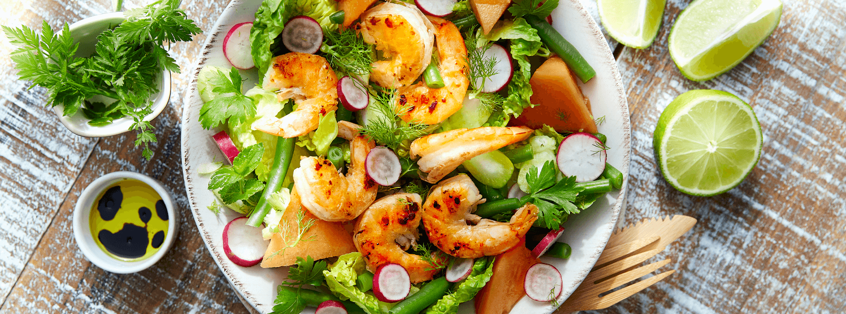 Sommerlicher King Prawns-Salat