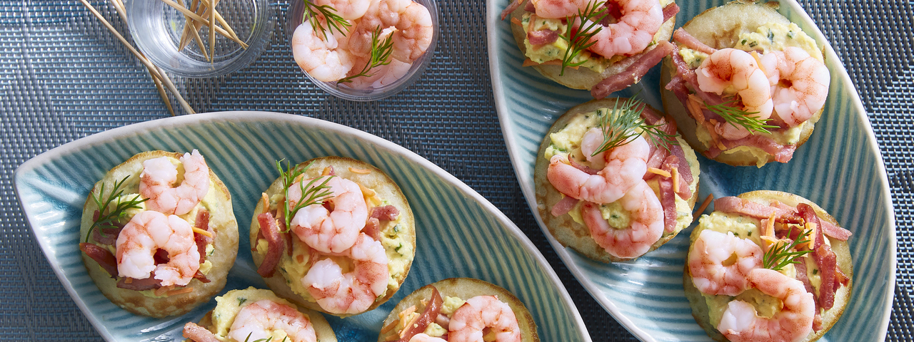 Garnelen Blinis