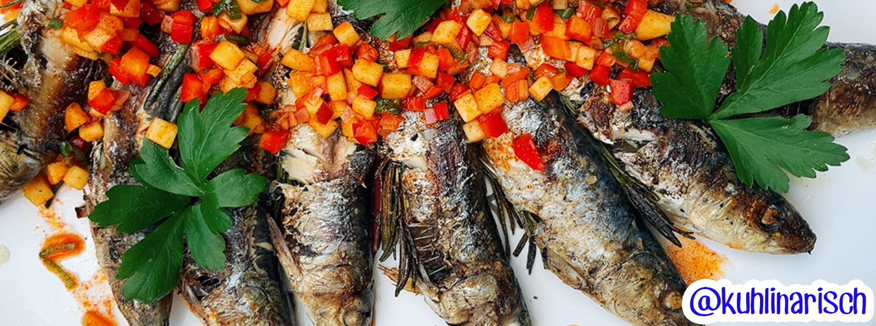 Sardinen mit einer Paprika-Apfel Salsa
