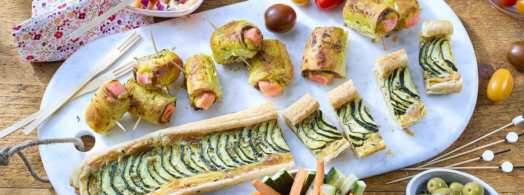 Blätterteig mit Lachs und Zucchini
